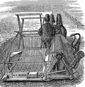 Vintage Farm Machinery Drucke: Tying machine with automatic sheaf binder