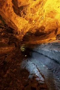 Canary Islands Volcanic Rock Drucke: Underground cave formed by lava flow