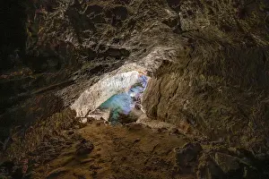 Lanzarote Volcanic Area Drucke: Underground cave formed by lava flow