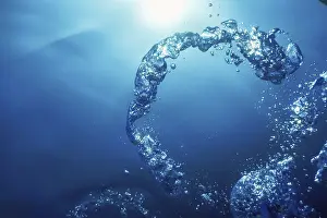 Deserted Island Scene Drucke: Underwater Bubbles with Sunlight