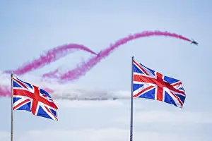 Rote Pfeile Drucke: Die Union Jack auf Paignton Pier, die Union Flag.