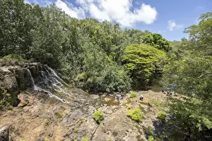 North America Landscapes Drucke: Upper Ho'opi'i Falls on Kapaa Stream