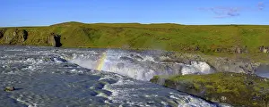 Icelandic National Park Scenery Drucke: Uridafoss with rainbow, Selfoss