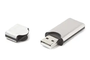 USB Flash Drive Drucke: USB flash drive isolated on white background