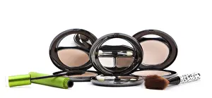 Personal Hygiene Goods Drucke: Various cosmetics isolated over white