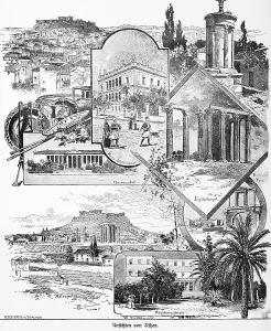 Greek Antiquity Landmarks Drucke: Various sights, Temple of Jupiter