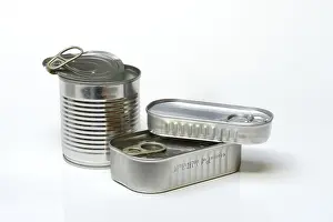 Canned Food Storage Drucke: Various tin cans, tin cans