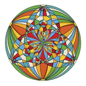 Retro Style Ornamentation Drucke: Vector decorative round design element in colors