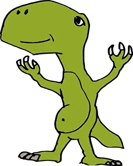 White Background Dinosaur Image Drucke: Vector illustration of a cute dinosaur on white