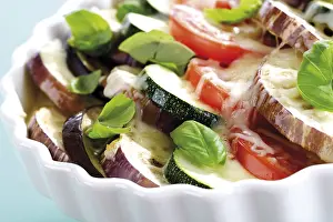 Vegetable Casserole Drucke: Vegetable casserole with tomatoes