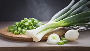 Bulb Vegetable Images Drucke: Vegetable, spring onion or spring onion