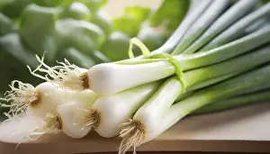 Deserted Garden Vegetables Drucke: Vegetable, spring onion or spring onion