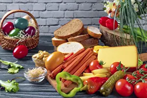 Christian Easter Traditions Drucke: Vegetarian snack, Easter, Easter eggs