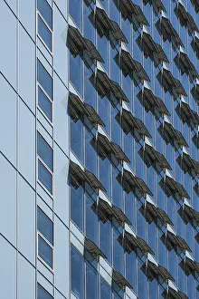 German Modern Architecture Photos Drucke: Ventilation flaps on windows in skyscraper facade