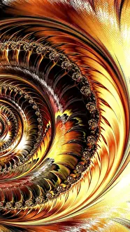 Fractal Computer Graphics Drucke: Vertical fractal background - abstract computer-generated image