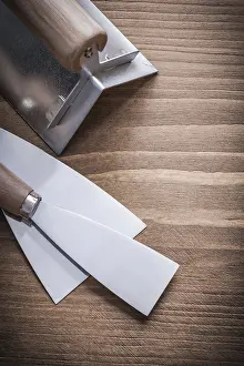 Wooden Board Detail Drucke: Vertical version with two scrapers and levelling compound