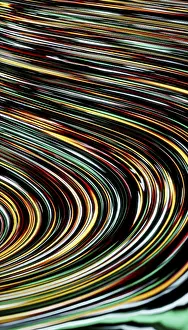 Abstract Computer Graphics Drucke: A vibrant 3D render featuring dynamic