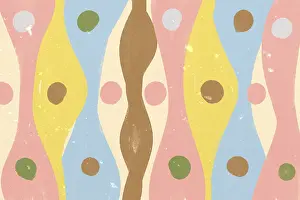 Colorful Illustration Drucke: A vibrant abstract background featuring multicolored wavy patterns interspersed with dotted elements
