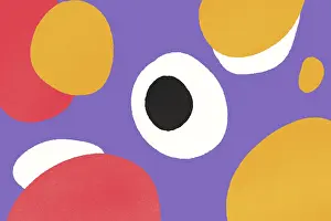 Geometric Shapes Drucke: A vibrant abstract design featuring bold red