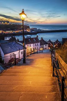 Northern Europe Townscapes Drucke: A view from the 199 steps whitby