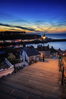 Northern Europe Townscapes Drucke: A view from the 199 steps whitby