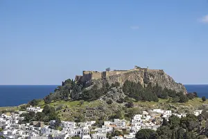Ancient Greece Ruins Drucke: View of the Acropolis of Lindos