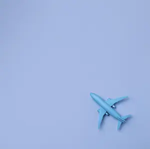 Aviation Industry Image Drucke: Top view airplane with copy space