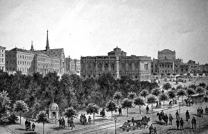Leipzig Augustusplatz Drucke: View of the area around Augustusplatz in Leipzig