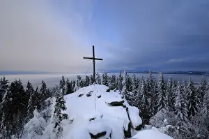 Snow Capped Mountain Peak Drucke: View from Baerenstein mountain