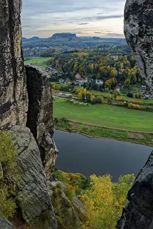 Sculpted Rock Formations Germany Drucke: View from the Bastei Bridge, Bastei