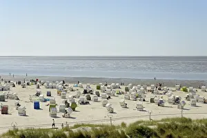 Beach Vacation In Germany Drucke: View of beach with beach chairs