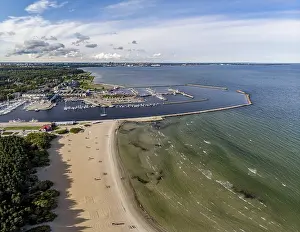 Drucke von Blick auf Strand und Marina, Pirita, Luftaufnahme, Tallinn, Estland Tallinn Drucke: Blick auf Strand und Marina, Pirita.