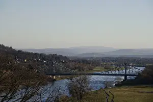 Dresden Saxony Germany Drucke: View of the Blaues Wunder bridge