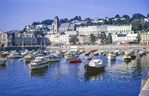 Northern Europe Boat Scene Drucke: View of boats in the harbour, Torquay, Devon, England, UK 1972