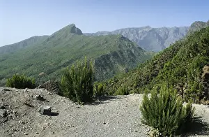 Canary Islands Volcanic Landscape Drucke: View over the Caldera de Taburiente
