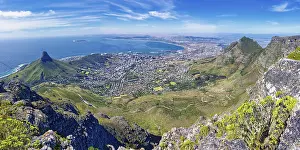 Cape Town View Drucke: View of Cape Town from top of Table Mountain