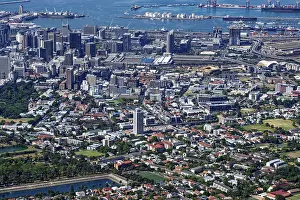 Cape Town View Drucke: View of Cape Town from top of Table Mountain