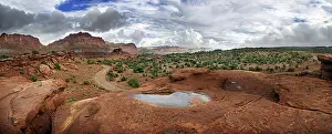 Deserted Sandstone Landscape Drucke: View from Capitol Reef after a thunderstorm