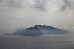 Mediterranean Sea Cityscape Drucke: View to Capri from Punta Campanella
