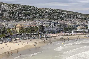 Valencia Region Tourist Attraction Drucke: View from the castle to the beach