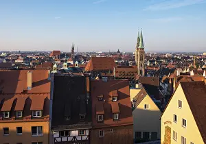 Franconia Architecture Drucke: View from castle on the historic centre