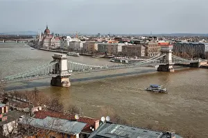 Chain Bridge Hungary Drucke: View from above of the Chain Bridge