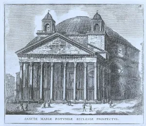Roman Catholic Churches Drucke: View of the church of S. Eusebio