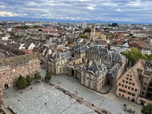 Strasbourg City View Drucke: View of the city centre from the visitor platform