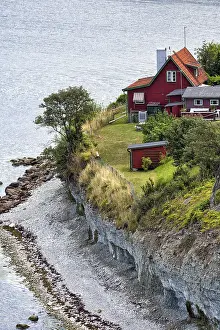 Scandinavian Landscape Photography Sweden Drucke: View from above on cliff coast