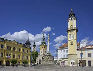 Central Europe Urban Scene Drucke: View to the clock tower over the main square of