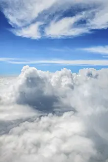 Cloudy Sky Aerial View Drucke: View over the clouds, cloudy sky