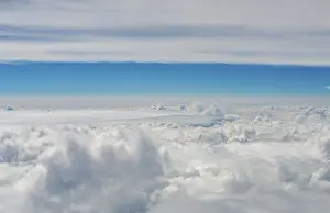 Cloudy Sky Aerial View Drucke: View over the clouds, cloudy sky
