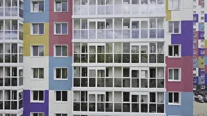 Beautiful City View Drucke: Top view of colored residential complex
