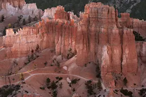High Angle View Photography Drucke: View of coloured rock formations